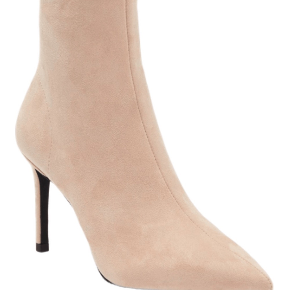 Jeffrey Campbell Cream Heeled Suede Booties, Sz 9.5